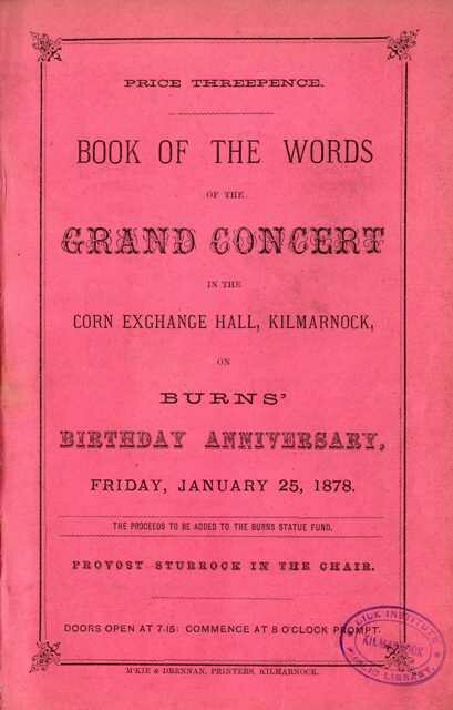 Corn Exchange Hall Burns Concert 1878 small